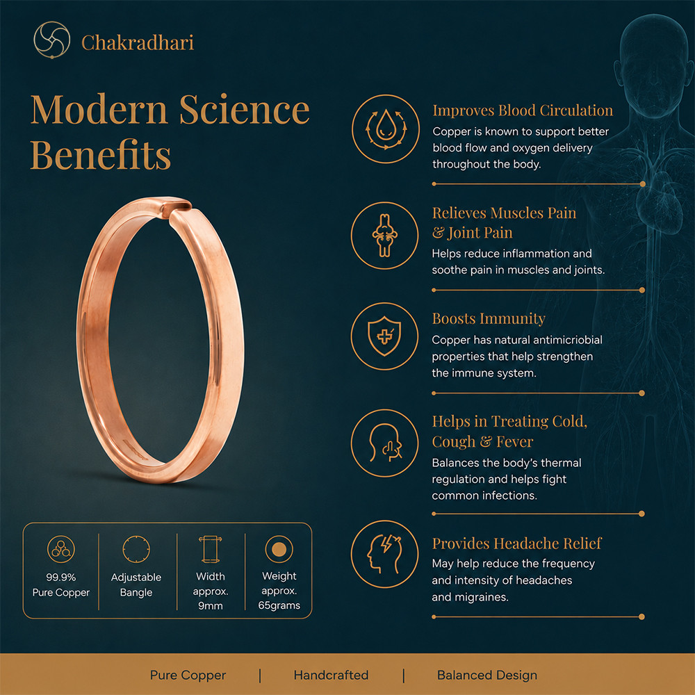 Nepaliya Copper Flat Bangle for Men