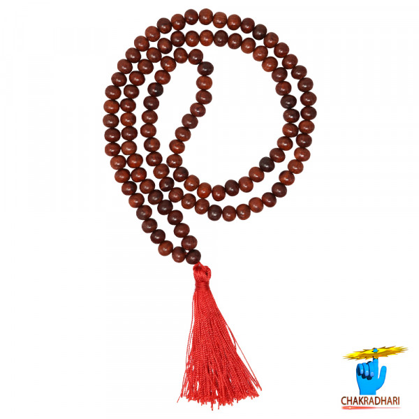 Image of Red Sandalwood Mala - 108+1 Beads for Jaap or Wearing 6mm or 8mm