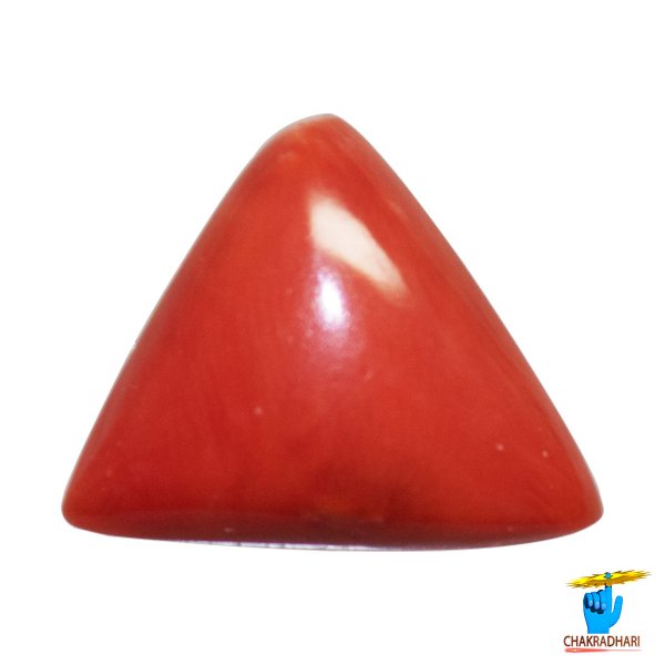 Image of 8.50 Ratti Triangular Coral With Ring Or Pendant - मूंगा रत्न