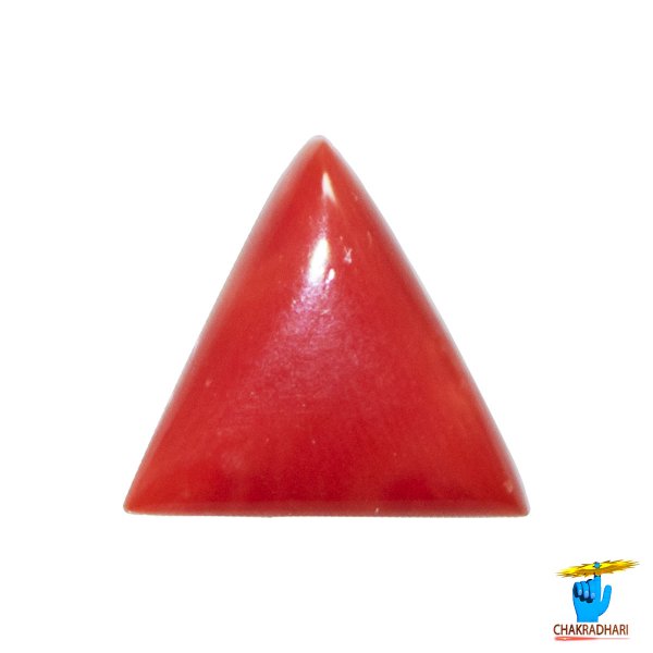 Image of 5 Ratti Triangular Coral With Ring Or Pendant - मूंगा रत्न