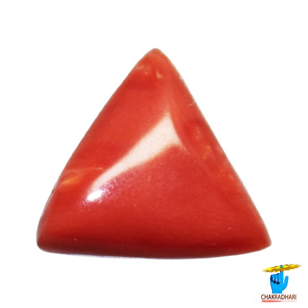 Image of 06 Ratti Triangular Coral With Ring Or Pendant - मूंगा रत्न