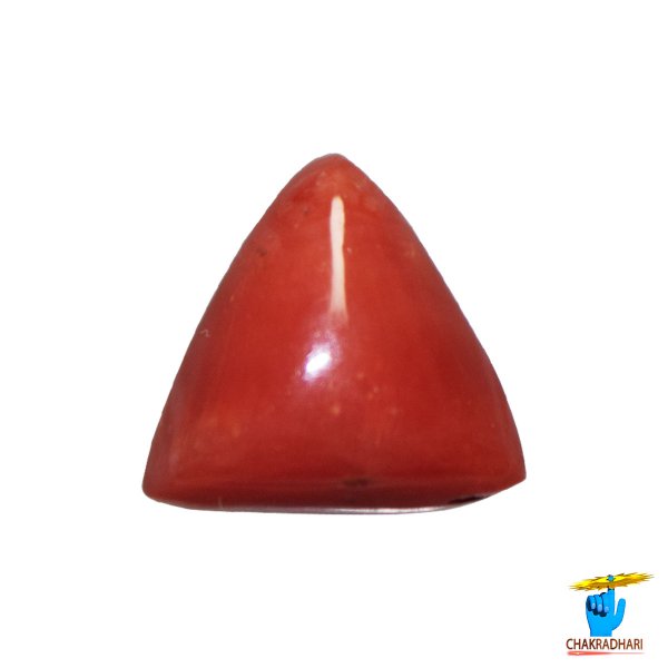 Image of 07 Ratti Triangular Coral With Ring Or Pendant - मूंगा रत्न