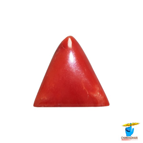 Image of 06.50 Ratti Triangular Coral With Ring Or Pendant - मूंगा रत्न