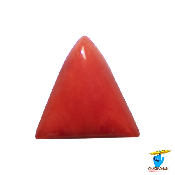 Image of 06 Ratti Triangular Coral With Ring Or Pendant - मूंगा रत्न