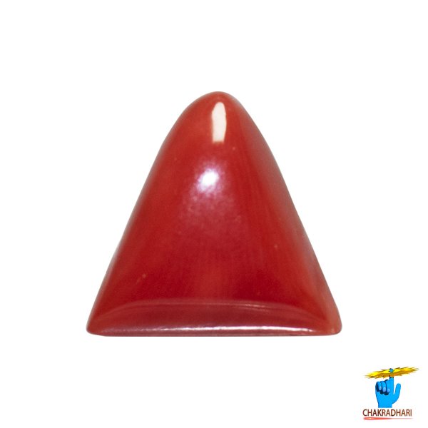 Image of 06 Ratti Triangular Coral With Ring Or Pendant - मूंगा रत्न