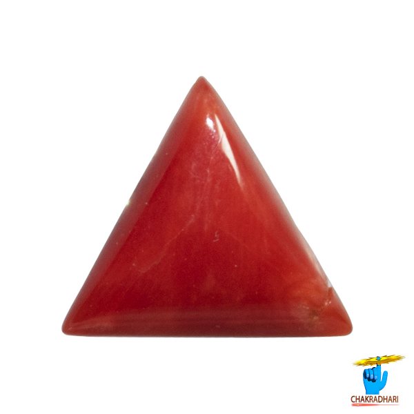Image of 5 Ratti Triangular Coral With Ring Or Pendant - मूंगा रत्न
