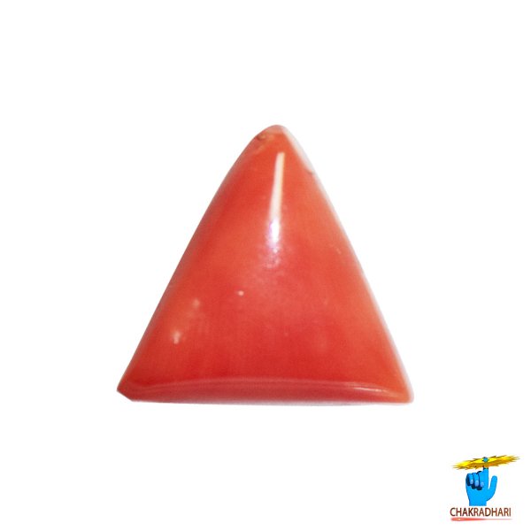Image of 5.50 Ratti Triangular Coral With Ring Or Pendant - मूंगा रत्न
