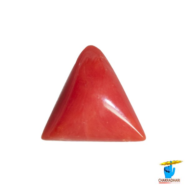 Image of 06 Ratti Triangular Coral With Ring Or Pendant - मूंगा रत्न
