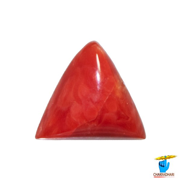 Image of 6.50 Ratti Triangular Coral With Ring Or Pendant - मूंगा रत्न