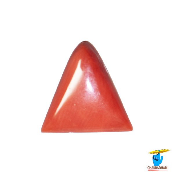 Image of 5.50 Ratti Triangular Coral With Ring Or Pendant - मूंगा रत्न