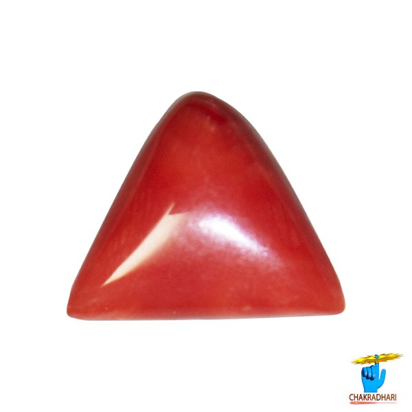Image of 6.50 Ratti Triangular Coral With Ring Or Pendant - मूंगा रत्न