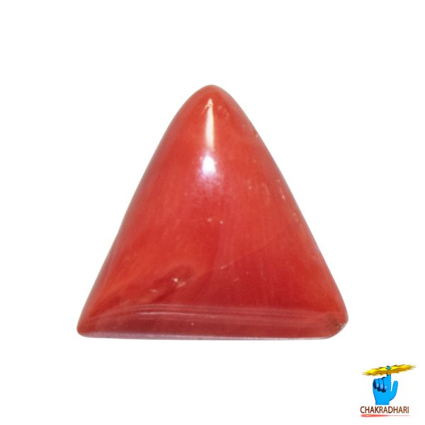 Image of 5.50 Ratti Triangular Coral With Ring Or Pendant - मूंगा रत्न