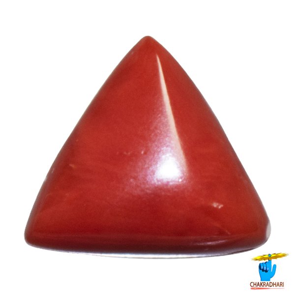 Image of 5.50 Ratti Triangular Coral With Ring Or Pendant - मूंगा रत्न