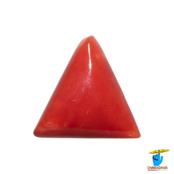 Image of 07 Ratti Triangular Coral With Ring Or Pendant - मूंगा रत्न