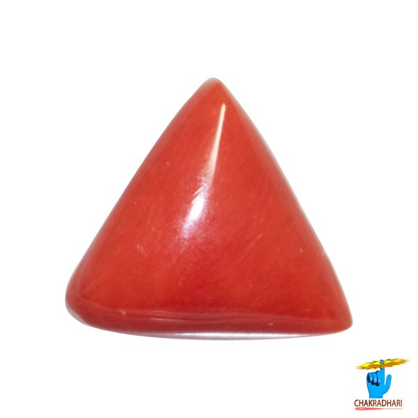 Image of 06.50 Ratti Triangular Coral With Ring Or Pendant - मूंगा रत्न