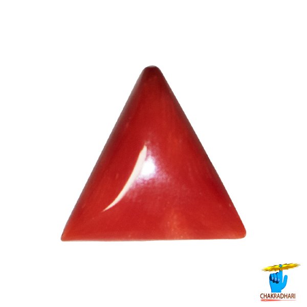 Image of 5.50 Ratti Triangular Coral With Ring Or Pendant - मूंगा रत्न