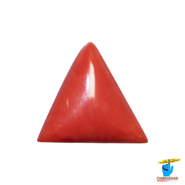 Image of 5 Ratti Triangular Coral With Ring Or Pendant - मूंगा रत्न