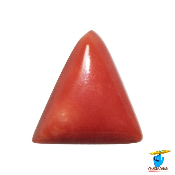 Image of 5.50 Ratti Triangular Coral With Ring Or Pendant - मूंगा रत्न
