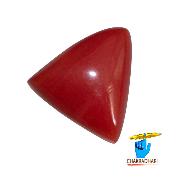 Image of 06 Ratti Triangular Coral With Ring Or Pendant - मूंगा रत्न