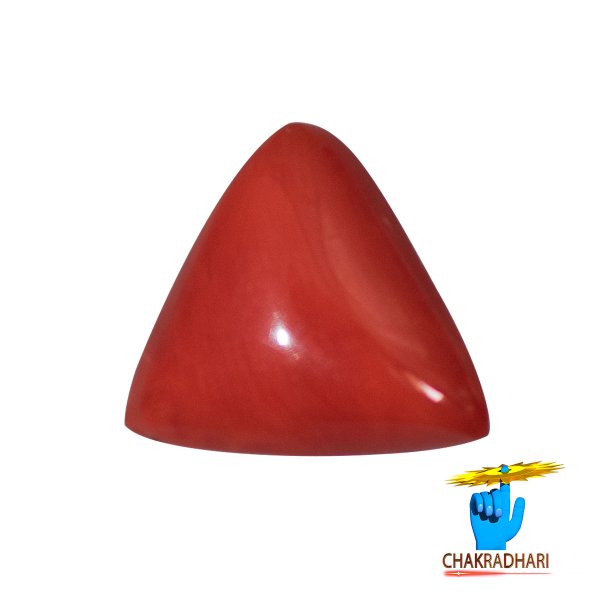 Image of 06 Ratti Triangular Coral With Ring Or Pendant - मूंगा रत्न