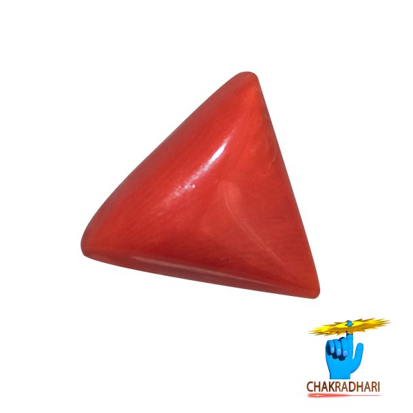Image of 06.50 Ratti Triangular Coral With Ring Or Pendant - मूंगा रत्न