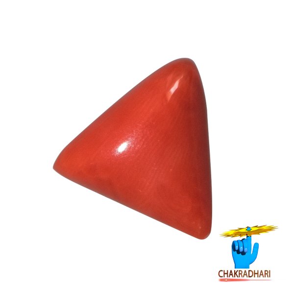 Image of 07 Ratti Triangular Coral With Ring Or Pendant - मूंगा रत्न