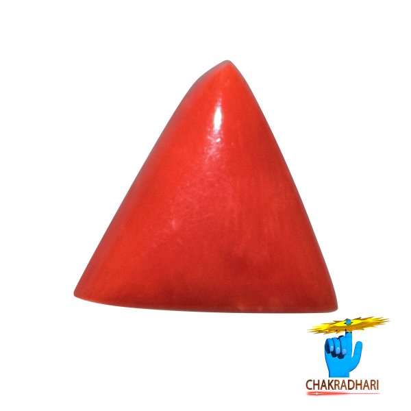 Image of 07 Ratti Triangular Coral With Ring Or Pendant - मूंगा रत्न