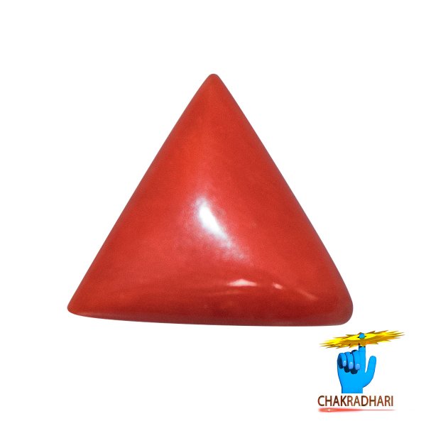 Image of 06.50 Ratti Triangular Coral With Ring Or Pendant - मूंगा रत्न