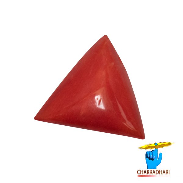 Image of 5.50 Ratti Triangular Coral With Ring Or Pendant - मूंगा रत्न
