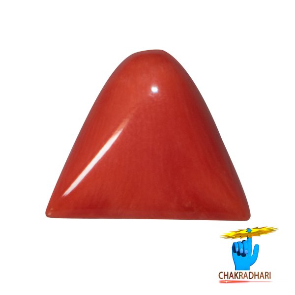 Image of 07 Ratti Triangular Coral With Ring Or Pendant - मूंगा रत्न