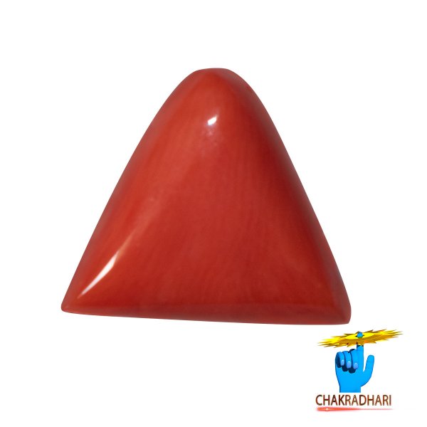 Image of 5.50 Ratti Triangular Coral With Ring Or Pendant - मूंगा रत्न