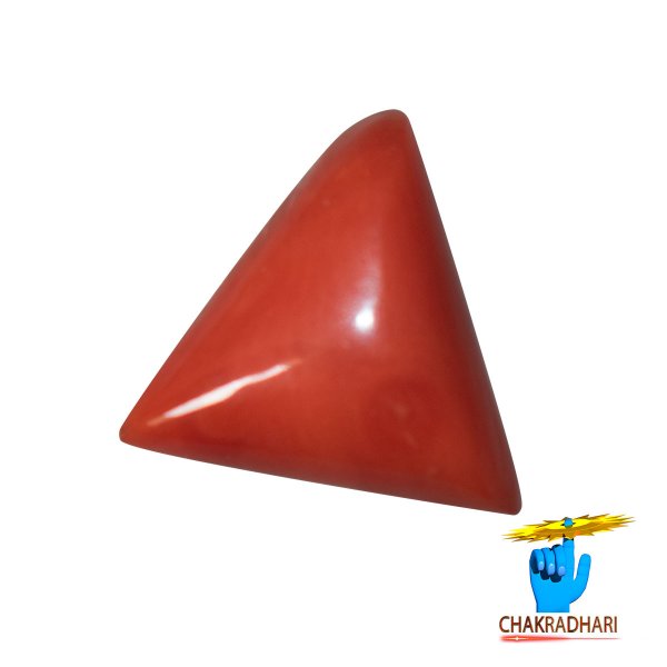 Image of 06 Ratti Triangular Coral With Ring Or Pendant - मूंगा रत्न