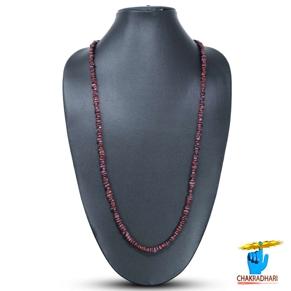 Ruby Chips Mala Wearing Mala -