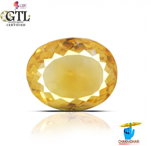 Image of 09.57 Carats Natural Citrine (Sunehla) Stone With Ring Or Pendant - प्राकर्तिक सिट्रीन (सुनहला) स्टोन