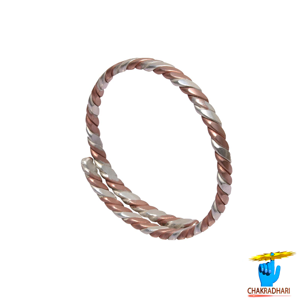 999 Silver Copper Combined Unisex Bangle silver-14gm copper-24gm -
