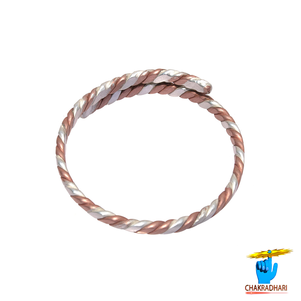 999 Silver Copper Combined Unisex Bangle silver-14gm copper-24gm -