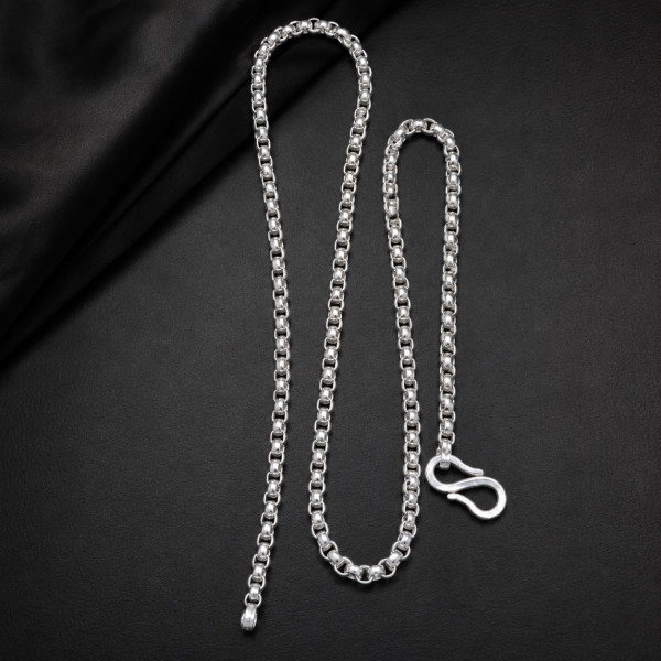 Image of 99.6 % Rolo silver  Chain S Hook aur M hook ( as per choice )