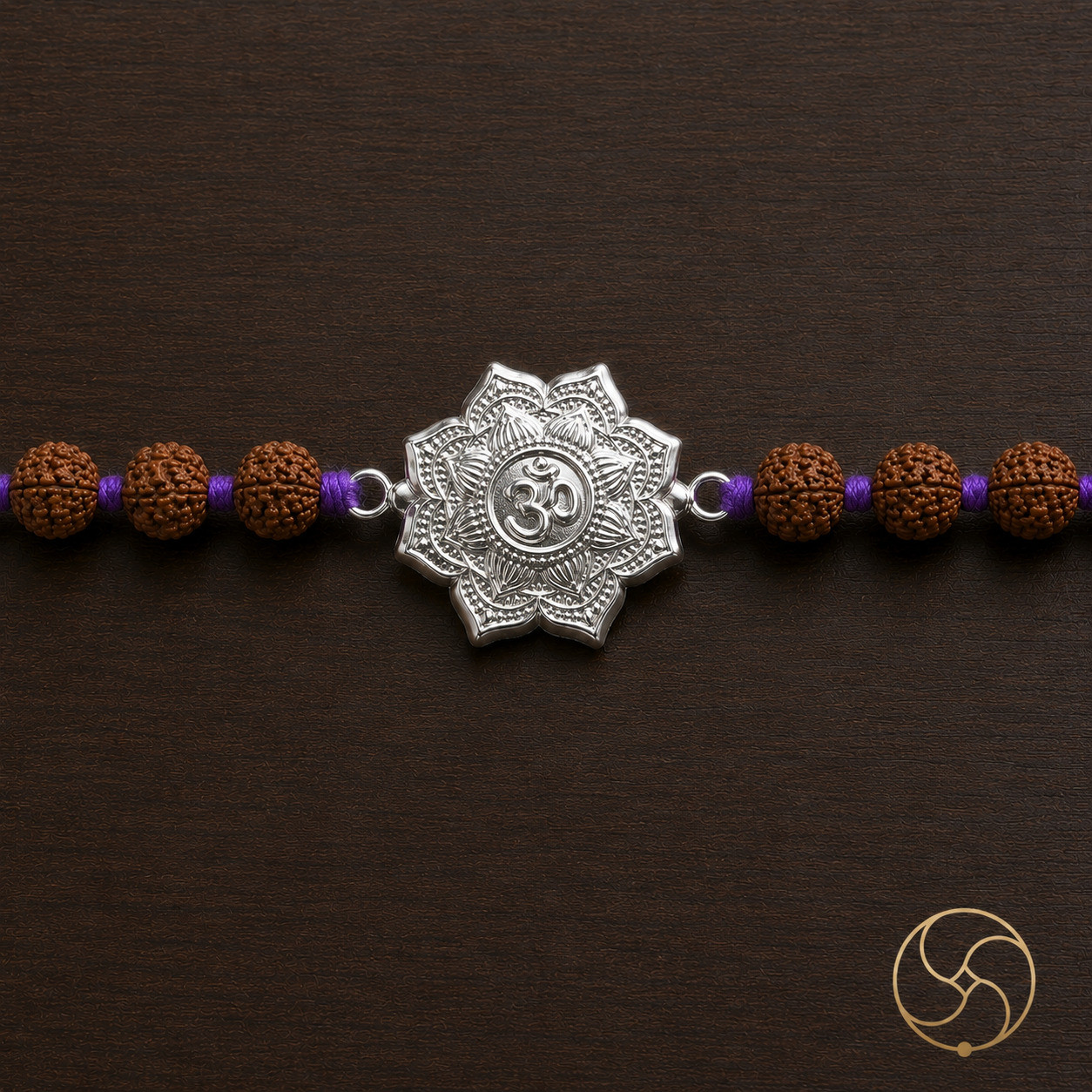 999 Silver Shikhar Om  Rudraksha Bead Rakhi