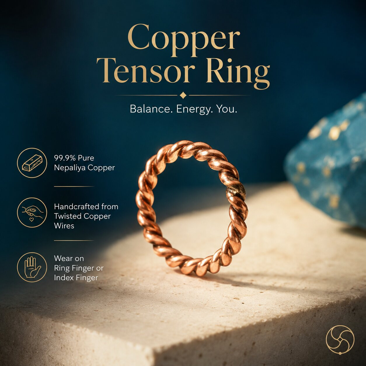 999 Nepaliya Copper Tensor Ring -    