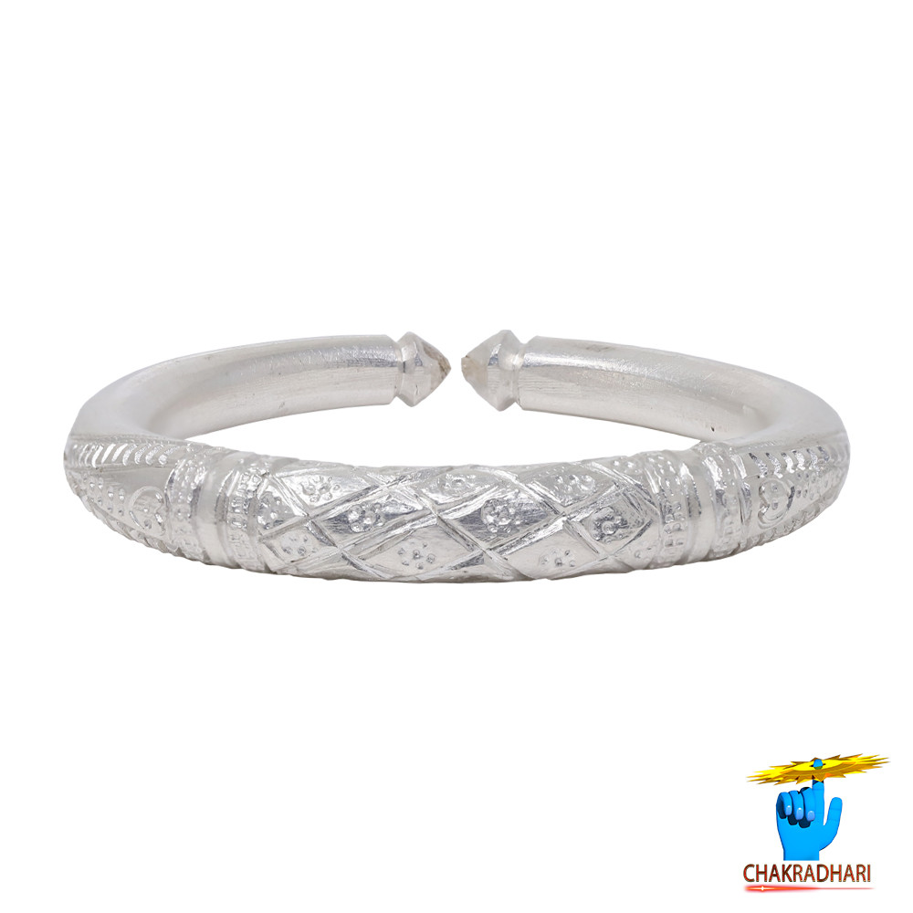 999 Silver Vajra Tapered Arrow Bangle 150 Grams -