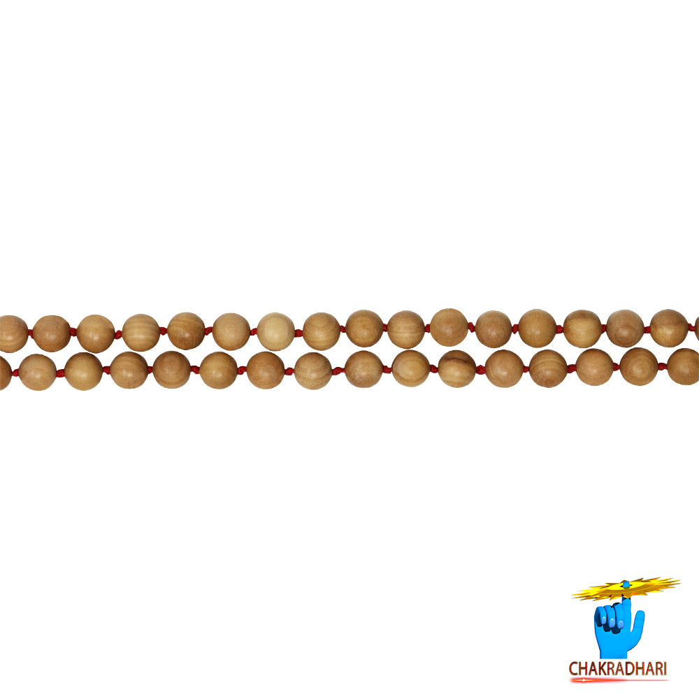 Pure White Sandalwood Mala for Jaap or Wearing 8mm or 6mm or 4mm