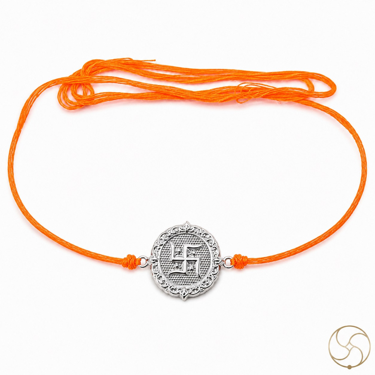 999 Silver Swastik Rakhi