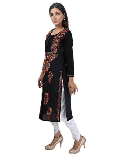 Hand Embroidered Cotton Chikankari Kurti