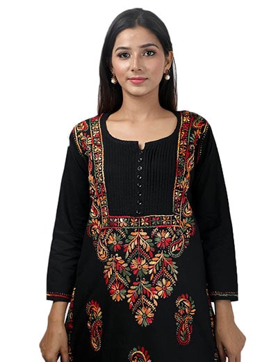 Hand Embroidered Cotton Chikankari Kurti