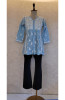 Blue Cotton Chikankari Short Top
