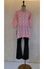 Pink Chanderi Chikankari Short Top