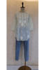 Green Muslin Chikankari Short Top
