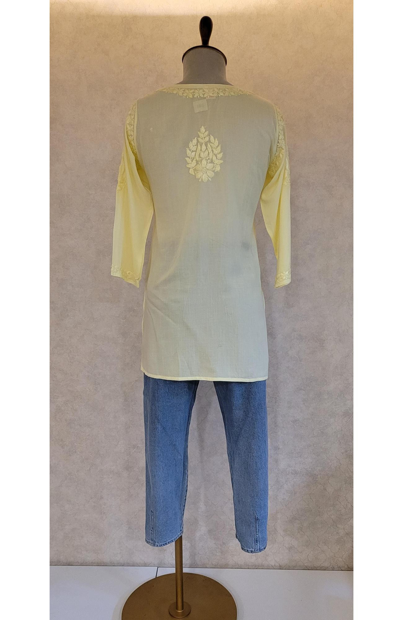 Lemon Yellow Modal Chikankari Short Top