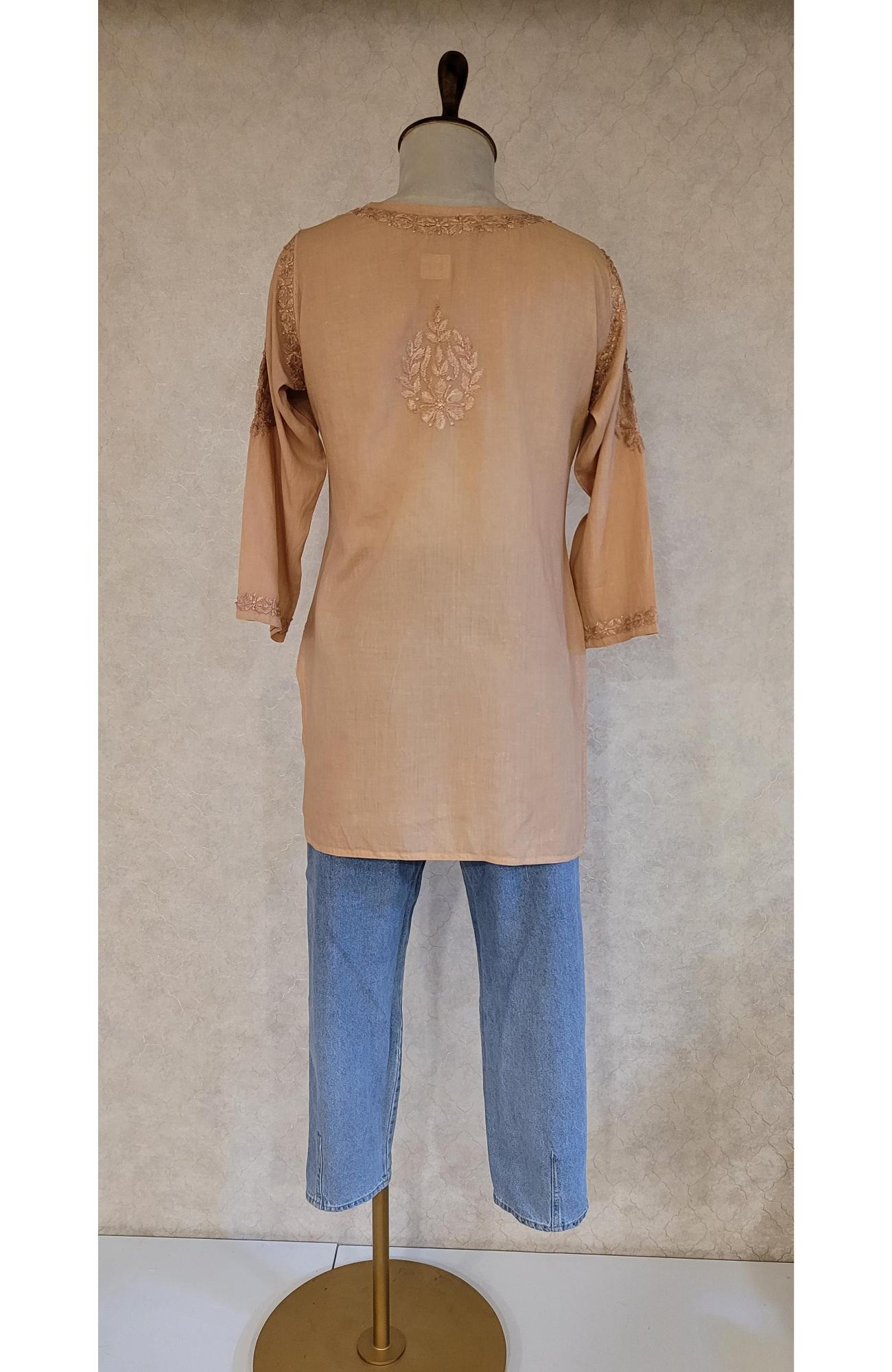 Brown Modal Chikankari Short Top