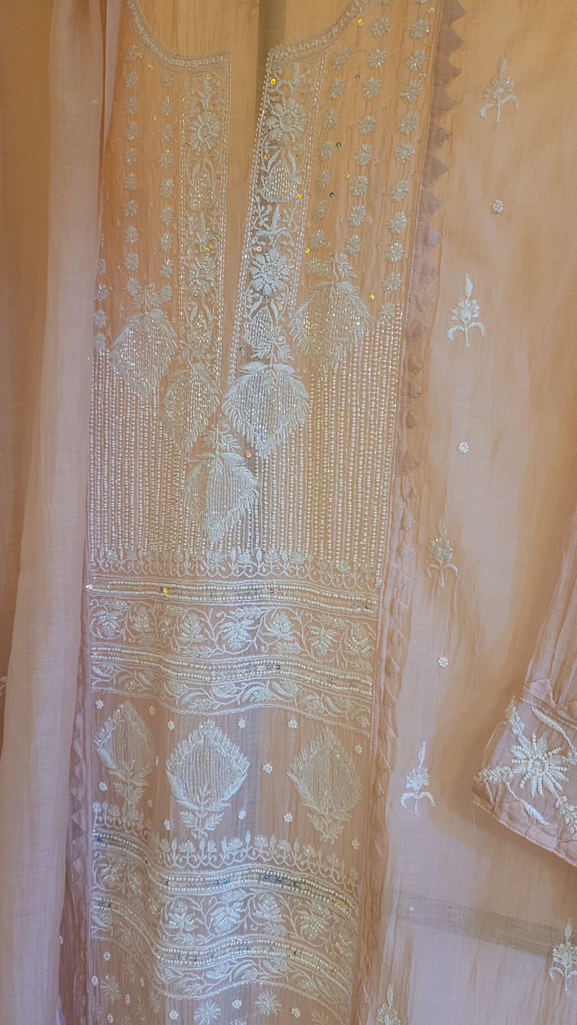 Blush Pink Mul Chanderi Kurta Dupatta Set